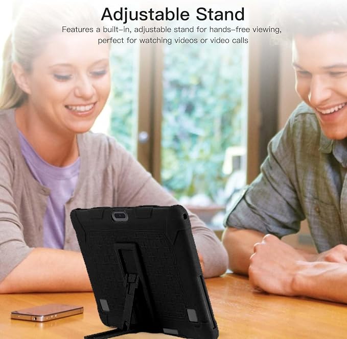Case for ZZB ZB10 / JUNYANG Tablet 10.1 inchSoft Silicone Protector CoverKids FriendlyAdjustable Stand Tablet Cover4 Corners Thicken ShockproofBlack