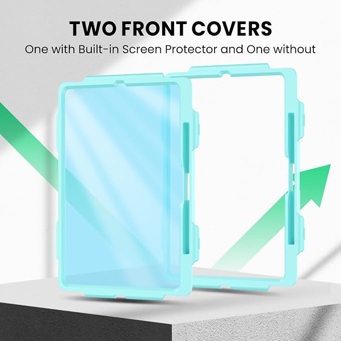 SEYMAC for iPad 9th/8th/7th Generation Case 10.2 2021-2019 Full-Body Shockproof Protective Case with Screen Protector Rotating Stand/Handle/Shoulder Strap for iPad 10.2 Blue/Black