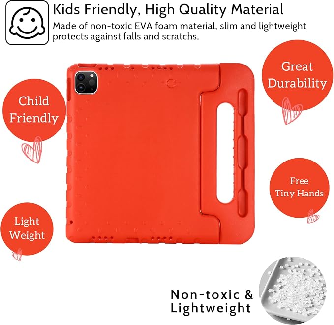 Dteck Kids Case for iPad 10.2 - Shockproof Rugged EVA Handle Stand Child Proof Case for iPad 9/8/7 Generation Black