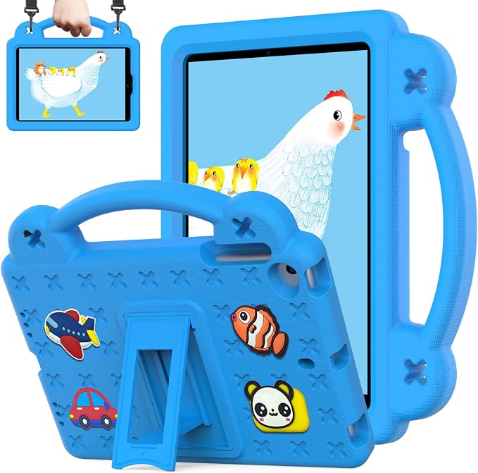 Kids Case for TCL Tab 8 LE 8.0 Inch (9137W/9132X) Full Body Protective Light Weight EVA Folding Handle Stand Shoulder Strap for TCL Tab 8 WiFi/TAB 8 LE/TAB 8 Plus LightBlue