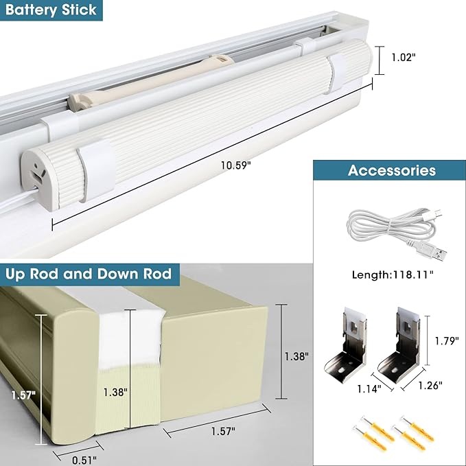 SmartWings Motorized Cellular Shades, Honeycomb Blinds Compatible with Zigbee/Alexa/Z-Wave/Homekit, Wireless Remote Control for Smart Home and Office in Customized Size,100% Blackout Cream