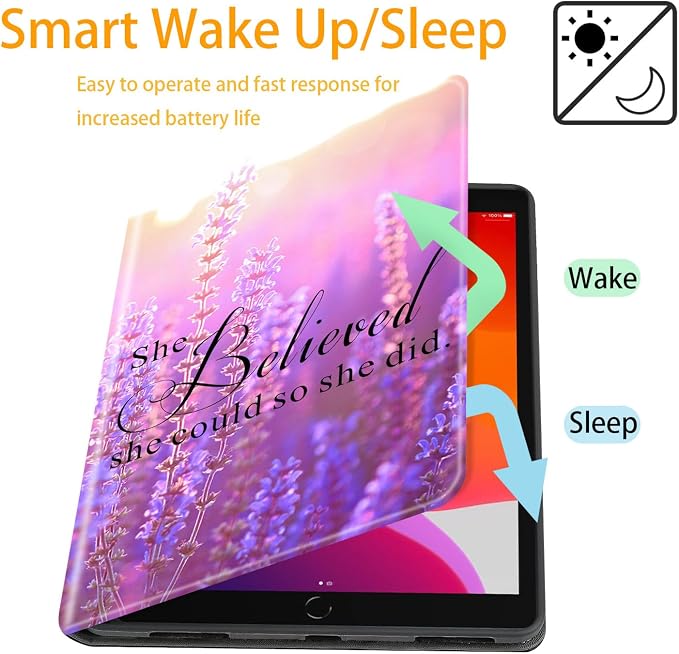 Case for iPad 10.2-inch (2021/2020/2019)/ iPad Air 10.5 2019 / iPad Pro 10.5 Multi-Angle Bracket with Automatic Sleep/Wake Protection Case - Babe We Got This