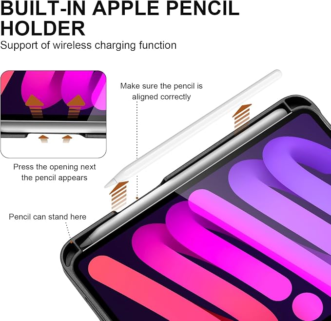 Genuine Leather Case for iPad 11th Gen 11/10th Gen 10.9 Black | Pencil Holder Adjustable Stand Auto Wake/Sleep Shockproof