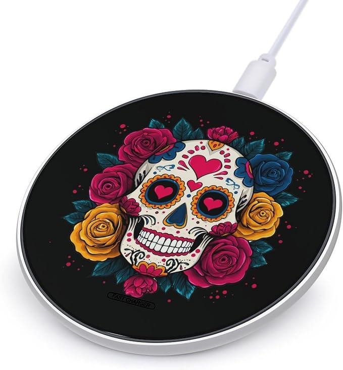 Skull Floral Wireless Charger Portable Charging Pad | LightweightAll Smartphone