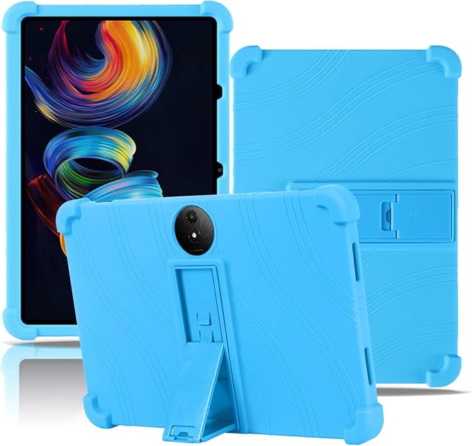 Case for TCL NXTPAPER 11 Plus Tablet 11.5inchNOUKAJU Tablet Protection CaseAdjustable BracketSoft SiliconeSilicone Protection Cover for TCL NXTPAPER 11 Plus(Blue)
