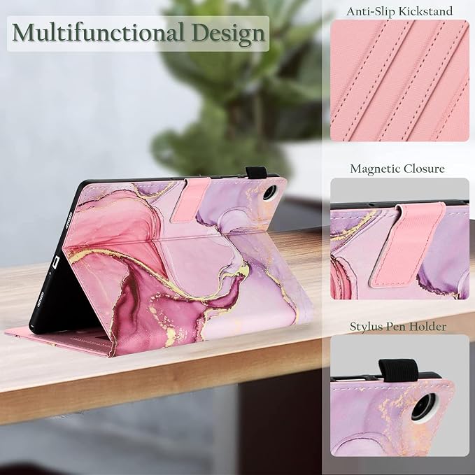 Fancity Case Fits Samsung Galaxy Tab A9/A11 Plus 11” 2025/2023 X210/X216 | Premium PU Leather Cover with Multi-Angles Pencil Holder Smart Wake Sleep for Galaxy Tab A9 A11 Plus X218 Beach