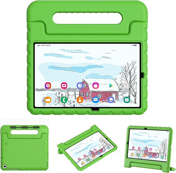 Kids Case for Samsung Galaxy Tab S6 Lite 10.4 Inch with S Pen Holder Black | Fits 2024/2020/2022 Released Shockproof EVA Lightweight Foldable Handle Stand Washable Kids-Friendly