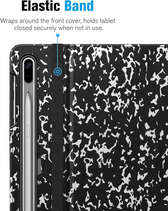 Fintie Multi-Angle Viewing Case for Samsung Galaxy Tab S8+/S7 FE/S7+ 12.4 | Front Card Pocket 3 Viewing Angles S Pen Holder Auto Wake/Sleep Black