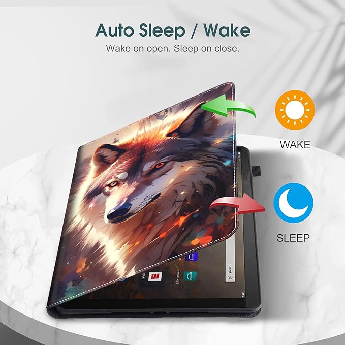 Case Fits Amazon Kindle Fire HD 8 &amp 8 Plus Tablet (12th Generation/10th Generation 2022/2020 Release) 8 Multi-Angle Smart Stand Cover Auto Sleep/Wake Space Corgi Dog