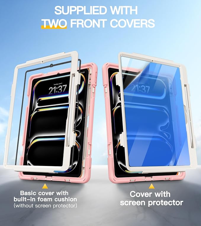 BRAECN Case for iPad Air 11 inch 2026(M4) 2025(M3) 2024(M2)iPad Pro 11 inch(4th/3rd/2nd/1st)&amp Air 10.9(5th/4th) Protective with Pencil Holder Screen Protector 360°Rotating Stand Handle Full Body