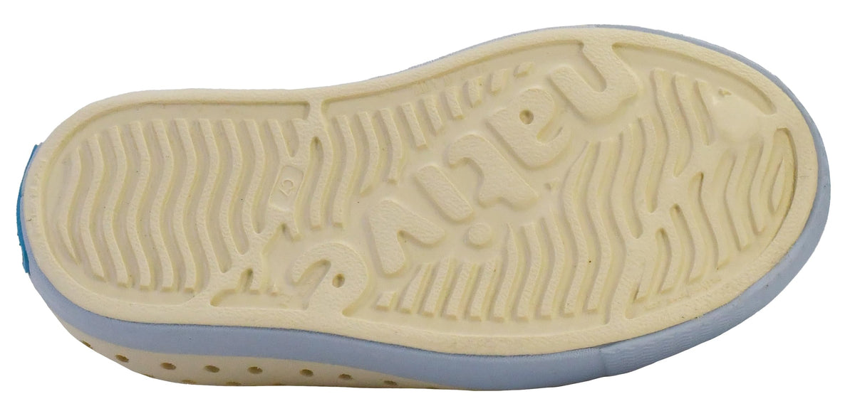 Native Shoes Unisex-Kids Jefferson Sneakers, Bone White/Skyway Blue, 4 Toddler