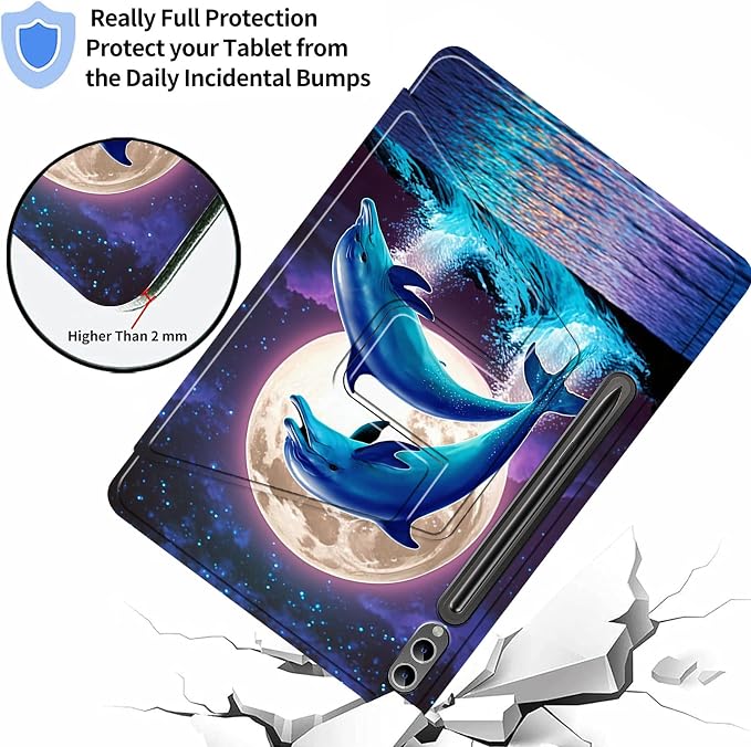 Case for Samsung Galaxy Tab A9 8.7-Inch 2023360 Degree Rotating Multi-Angle Viewing Protective Cover with Auto Sleep/Wake-Blue Butterfly