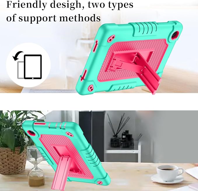 for TCL Tab 8 Plus Tablet CaseShoulder Strap Soft Silicone&ampHard Back Shockproof Protective Case for TCL Tab 8 Plus/TCL Tab 8 LE/TCL Tab 8 WiFi/TCL TAB 8V/TCL Tab 8 SE(Black/Black)