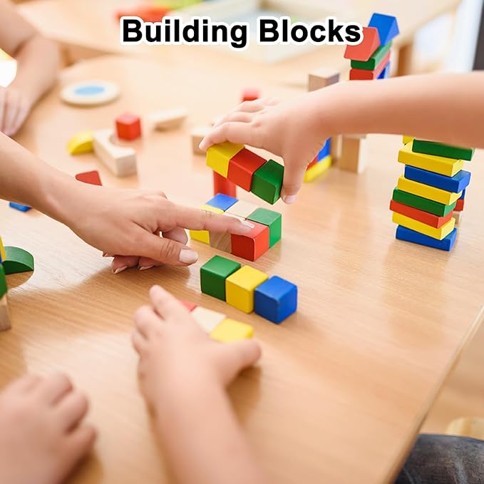50-Pack DIY Wooden Cube, 0.4 Inch(1 Cm) Colored Natural Wood Blocks for Crafts Making Puzzle Games/Wedding/Home Decor/Dice/Building, Square Blank Block [Natural Tone]