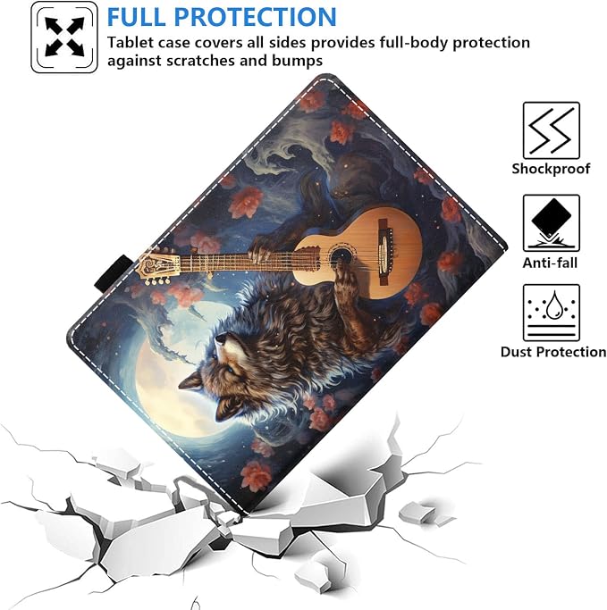 Case for Amazon Kindle Fire HD 10 Tablet (10.1 inch 9th/7th Generation 2019/2017 Release) Slim PU Leather Stand Folio Cover with Auto Wake Sleep Abstract Paint Butterfly