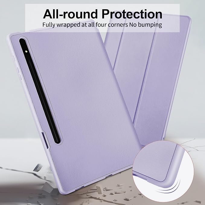 Case for Samsung Galaxy Tab S8 Plus 2022 / S7 FE 2021 / S7 Plus 2020 12.4 Case with S Pen Holder Dual Slim Folio Stand Protective Tablet Cover Multi-Angle Viewing Auto Wake/Sleep(Black)