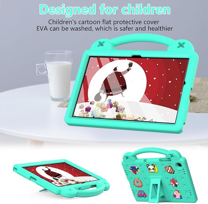Kids Case for Lenovo Tab 10.1 inch (TB311XU / TB311FU) Kids EVA Protective Shockproof Cover with Stand Handle Shoulder Strap Handle Stand for Lenovo Tab 10.1 2025 Green