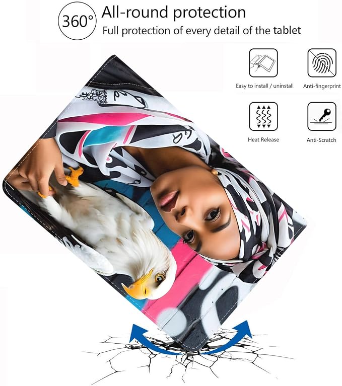 Case for iPad (A16) 11th Generation 11 Inch 2025 iPad 10th Generation 10.9 Inch 2022 Adjustable Stand Auto Wake/Sleep Smart Leather Case African American Black Girl