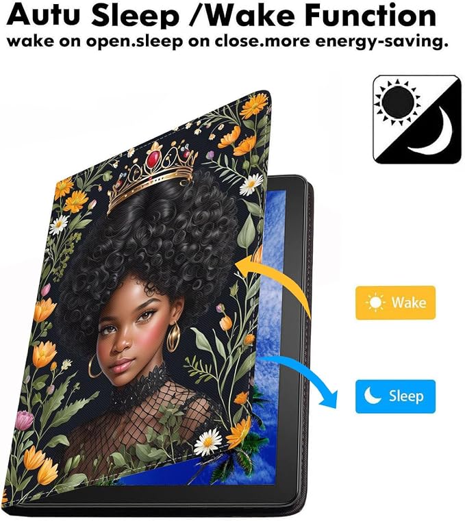 Case for iPad (A16) 11th Generation 11 Inch 2025/ iPad 10th Generation 10.9 Inch 2022 Slim PU Leather Cover Adjustable Stand with Auto Wake/Sleep Case African Women