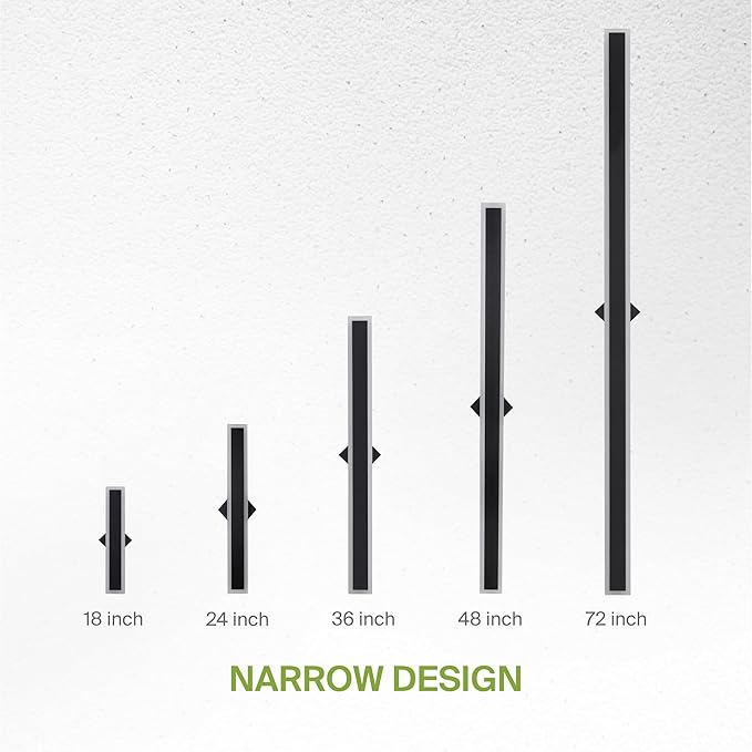 ASD LED 18" Long Wall Mount Light Fixture, Outdoor & Indoor Linear Sconce | 3CCT, Dimmable, Waterproof, Anti-Rust, ETL Listed | 18W 1500LM 3000-5000K 100-277V | Exterior Porch Lighting | Black
