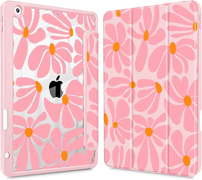 May Chen for iPad 9th Generation with Pencil Holder iPad 8th/7th Gen Case 10.2-inch [Penceil Holder] Trifold Stand Auto Wake/Sleep Clear TPU Protection Back Cover Ballet Shoes