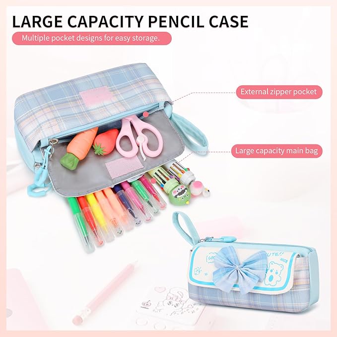 Girls Backpack 3pcs School Backpack with Lunch Box Teen Girl Backpack Set Cute Kids School Bag Bookbag for Teen Girls