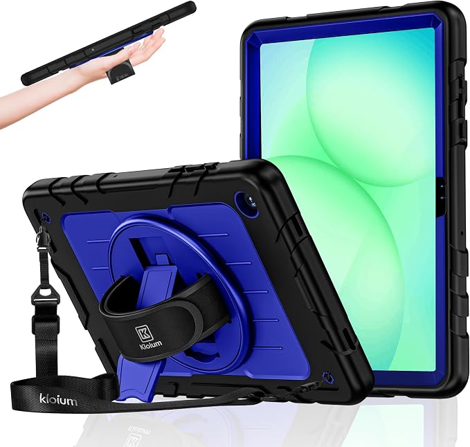 Case for Galaxy Tab A11 Plus 11 Inch 2025 and Galaxy Tab A9 Plus 11 Inch 2023 Heavy Duty Shockproof Rugged Protective Case with 360 Rotating Stand Kickstand Hand Strap and Shoulder Strap