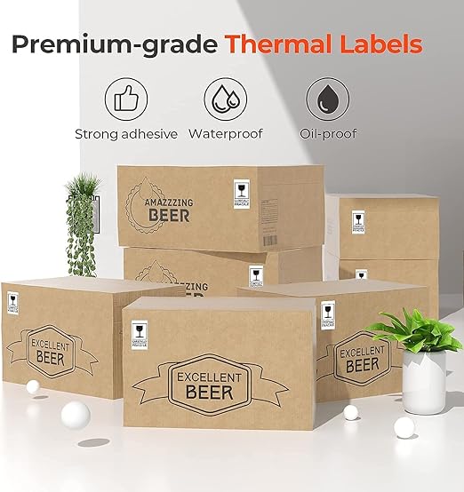 Thermal Direct Shipping Label (Pack of 500 4x6 Per Roll+2.25 x 1.25 Direct Thermal Stickers White Printer Stickers