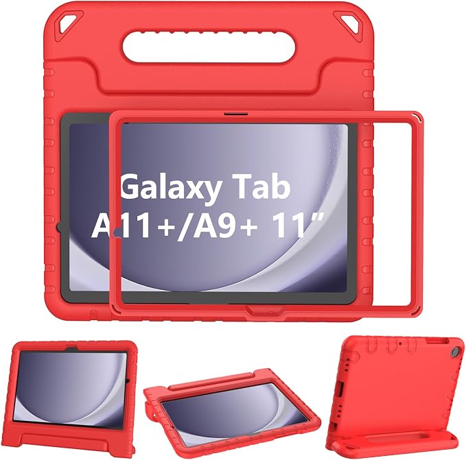 LTROP Shockproof Lightweight Convertible Handle Stand Case for Samsung Galaxy Tab A11 Plus 2025 / A9 Plus 11 Inch 2023 with Built-in Screen Protector Galaxy Tab A11+ / A9+ Case for Kids Black
