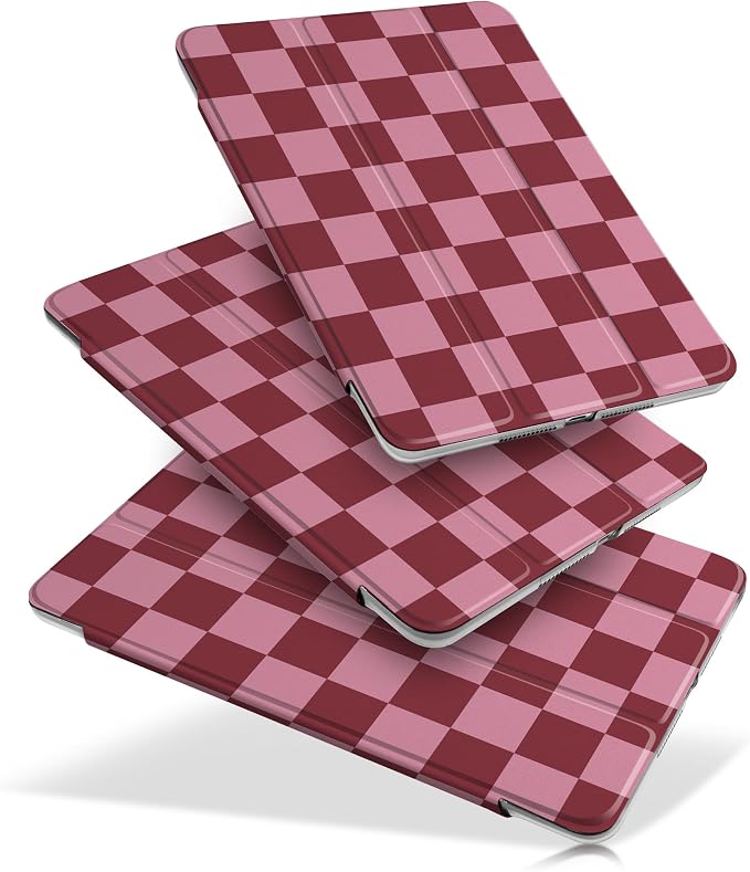 Compatible with iPad 10.2 Inch Case 2021 2020 2019 Smart Lightweight Trifold Stand Hard Plastic Transparent Cover Support Auto Sleep/Wake for iPad 10.2 9th/8th/7th Gen - Bear &amp Cherry