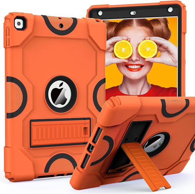 ZoneFoker for iPad 9th Generation Case iPad 8th 7th Generation Case iPad 10.2 Inch 2021/2020/2019 Case Heavy Duty Rugged Shockproof Protective Cover with Kickstand Black