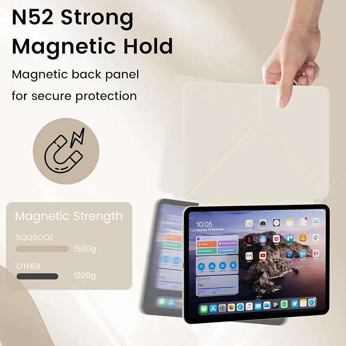 Magnetic Case for iPad Pro 11 Inch 4th/3rd/2nd Gen Black | Magnetic Attachment Support 2nd Gen Pencil Charging Slim &amp Light Folio Stand Case for iPad Pro 11'' 2022/2021/2020