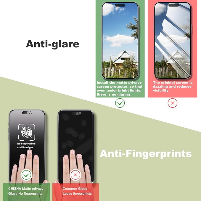 2-Pack Matte Privacy Anti-Spy Screen Protector for iPhone 17 Pro Max (6.9-Inch)Anti-Glare9H Tempered GlassFull CoverageAnti-FingerprintAuto Dust RemovalBubble-Free