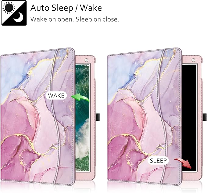 Fintie Multi-Angle Case 2017/2015 iPad Pro 12.9 inch (Old Model) 1st &amp 2nd Gen Case - [Corner Protection] Folio Stand Cover with Pencil Holder &amp Pocket Auto Wake/Sleep Blooming Hibiscus