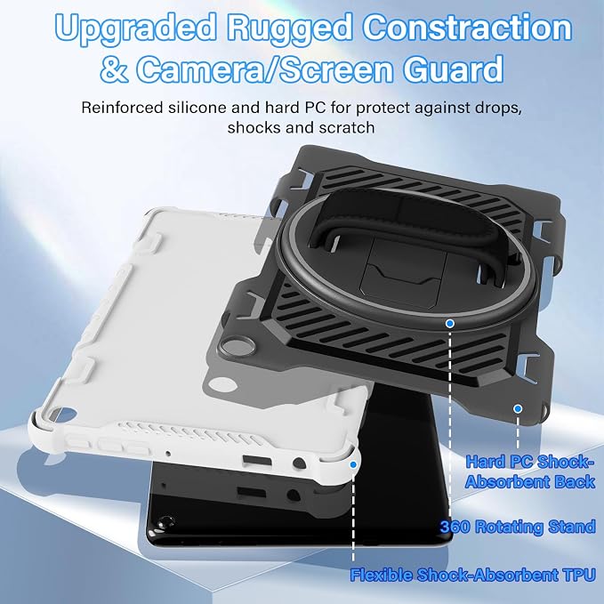 for Fire HD 10 &amp HD 10 Plus Tablet Case 13th Generation | with 360 Rotating Kickstand Hand Strap(No Screen Protector)