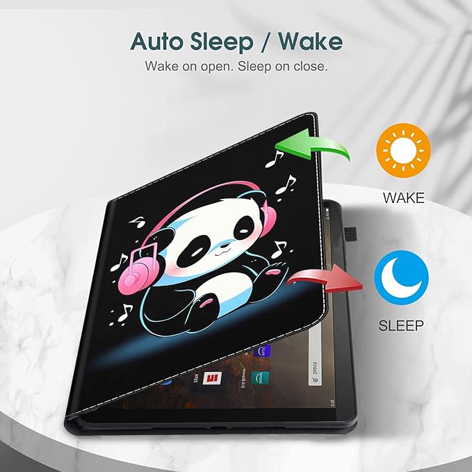 Case for All-New Amazon Fire HD 10 and 10 Plus Tablet (13th/11th Generation 2023/2021 Release) 10.1 - Slim Fit Standing Cover with Auto Sleep/Wake，Wolf