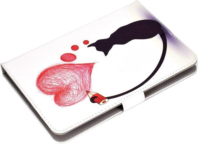 Universal 7 Inch Tablet Case Techcircle Ultra Slim Lightweight PU Leather Stand Folio Flip Wallet Protective Shell Case [Card Slots] [Magnetic Closure] for All 7 Android Tablet PC Cherry Blossom