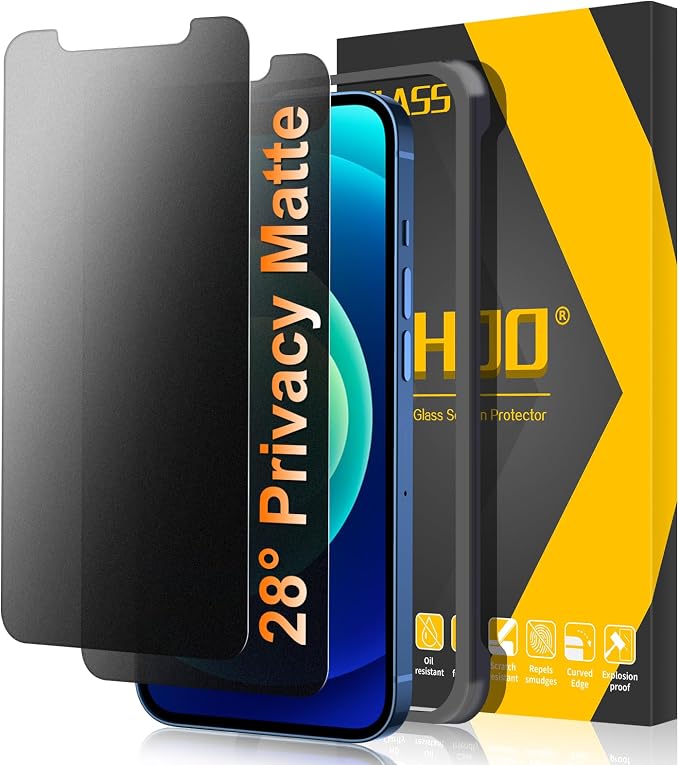 [2 Pack] Matte Privacy Glass Screen Protector Designed for iPhone 11 / iPhone XR Anti-Glare Anti-Fingerprint Install Frame 9H Tempered Glass