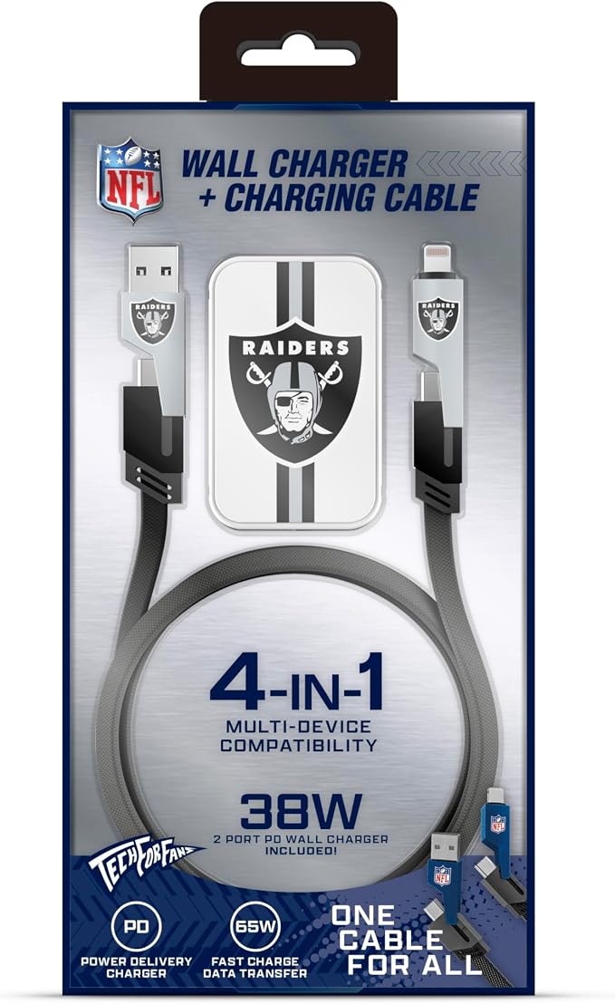SOAR NFL Slim Wall Charger and 4 In 1 Multi Charging Cable