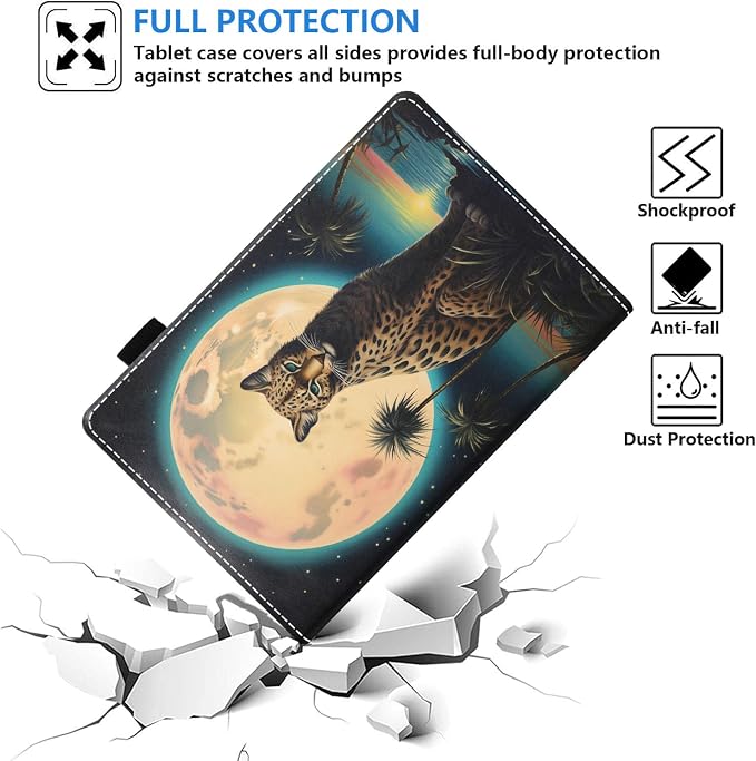 Case for Amazon Fire HD 8/HD 8 Plus Tablet (8 12th/10th Generation 2024/2022/2020 Release) Slim PU Leather Stand Folio Cover with Auto Wake Sleep African Woman Wolf