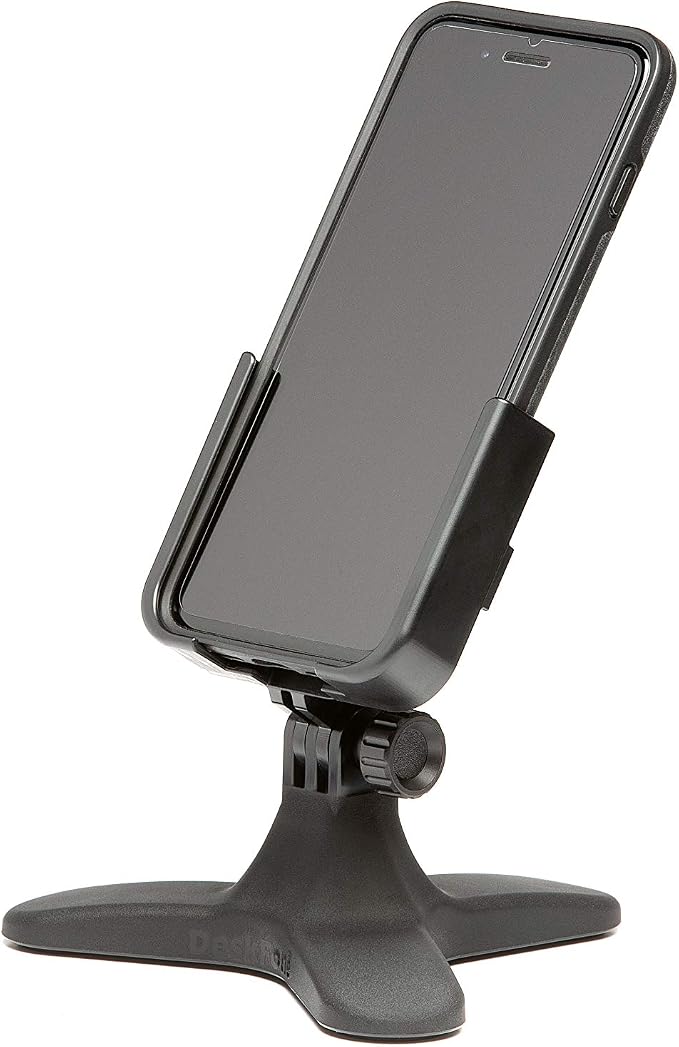 WeatherTech DeskFone - Universal Desktop Cell Phone Holder (Black Metal Knobs)