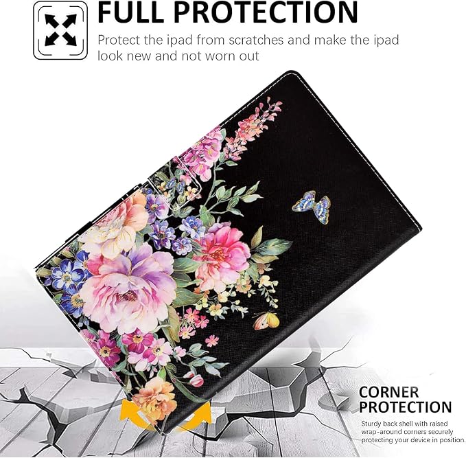 Kindle Fire Max 11 Case 13th Generation 2023 Release Fire Max 11 Tablet Case Embossed Suede Leather Folio Stand Cover with Auto Wake/Sleep &amp Card Slot &amp Pen Holder Brown Bird Flower Embossi