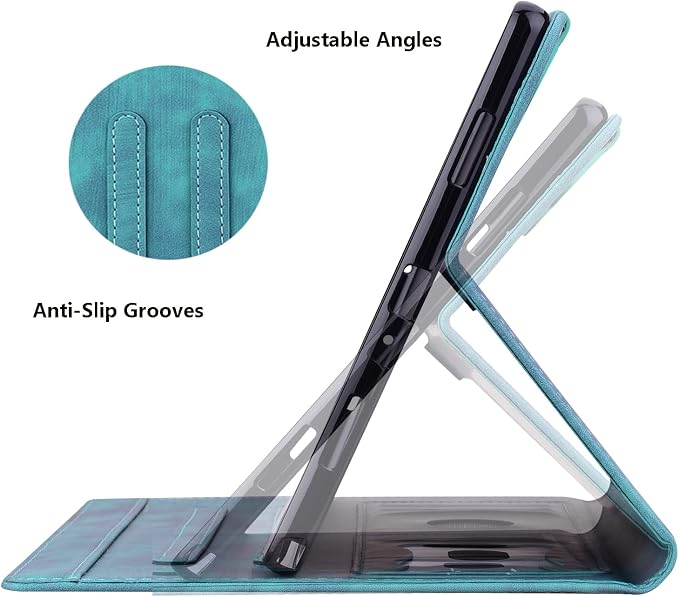 Dteck Wallet Case for Galaxy Tab S10+/S9+/S7 FE/S8+/S7 Plus 12.4 Tablet Premium PU Leather Folding Stand Auto Wake/Sleep Pen Holder Case with Hummingbirds