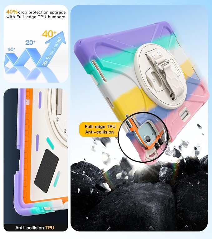 BRAECN Case for iPad Air 11 inch 2026(M4) 2025(M3) 2024(M2)iPad Pro 11 inch(4th/3rd/2nd/1st)&amp Air 10.9(5th/4th) Protective with Pencil Holder Screen Protector 360°Rotating Stand Handle Full Body