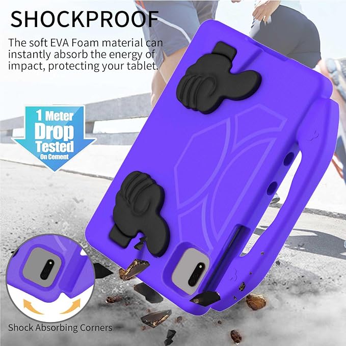 For Samsung Galaxy S11/S10/S9/S9FE/S8/S7 11 EVA Material Light Weight Shockproof Rugged Heavy Duty Thumb Kickstand Tablet Case For Lenovo M11/TAB Idea/Xiaoxin Pad Xiaomi PDA HONOR PAD X8a/X8b (black)