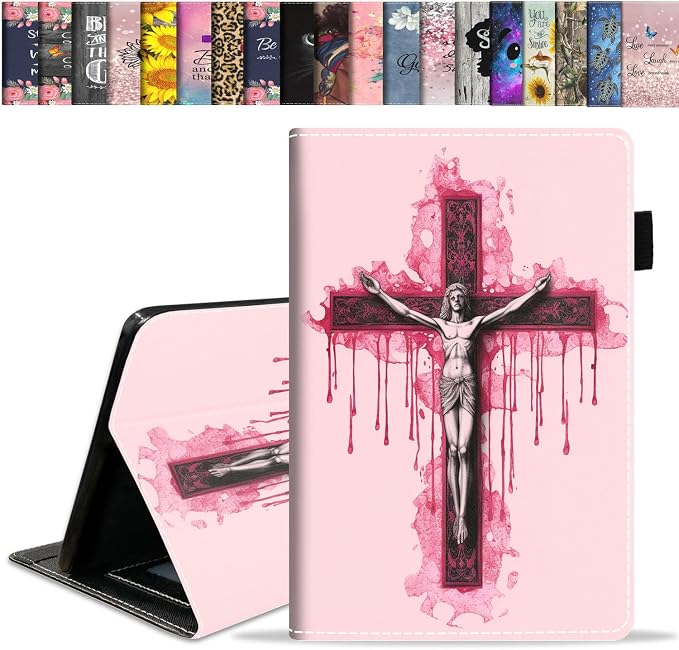 Case for Amazon Kindle Fire HD 10 Tablet 10.1 (9th/7th Generation 2019/2017 Release) Slim Folding Stand Folio Cover with Card Slot &amp Auto Wake/Sleep - African American Girl