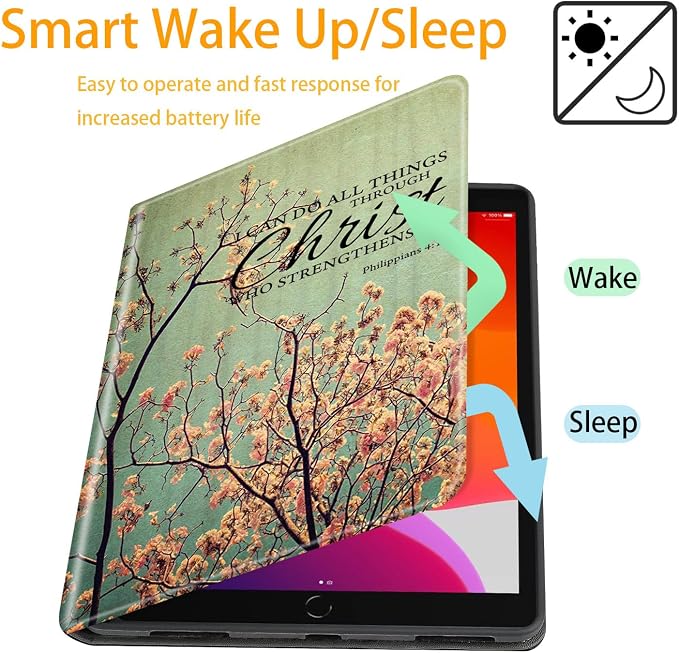 Case for iPad 10.2-inch (2021/2020/2019)/ iPad Air 10.5 2019 / iPad Pro 10.5 Multi-Angle Bracket with Automatic Sleep/Wake Protection Case - Babe We Got This
