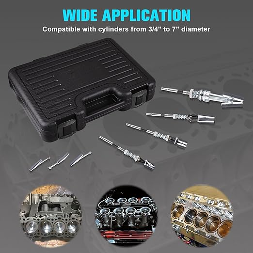 7PCS Engine Cylinder Hone Tool Set, Fits Cylinders from 3/4" to 7"