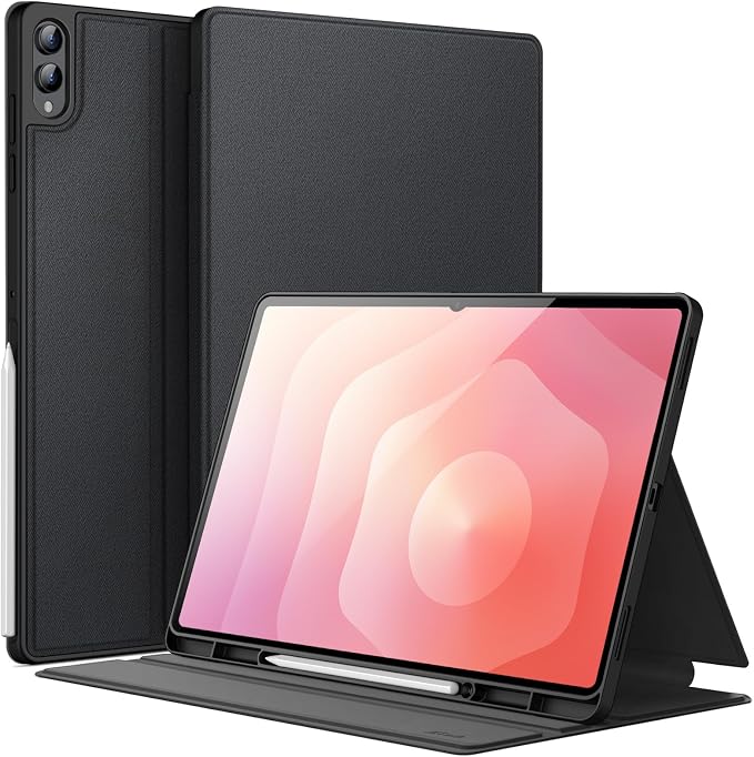JETech Folio Case for Samsung Galaxy Tab S11 Ultra Black | Multi-Angle Stand Cover S Pen Holder Slim Protective Cover Auto Wake/Sleep