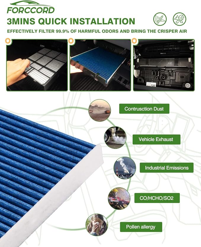 Cabin+Engine Air Filter Fit for Silverado 1500; Sierra 1500; Suburban; Tahoe